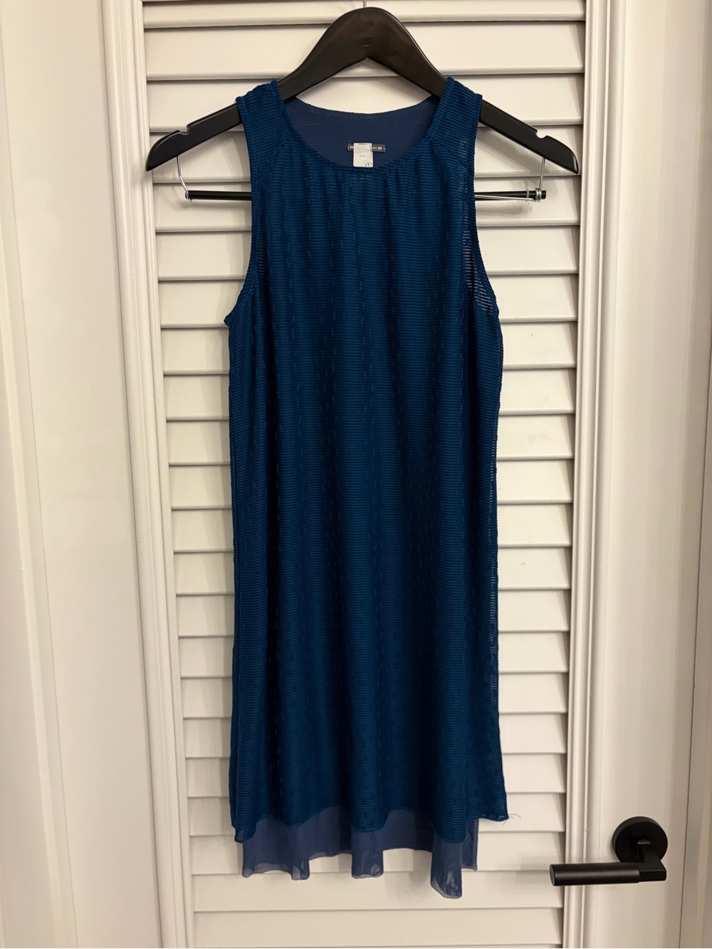 🌀🩵NWOT💙🦋 oiselle Deep Teal Blue Textured Sleeveless Shift Dress🫐